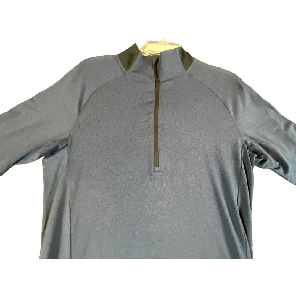 REI 1/4 ZIP  Pullover Shirt Mens Medium Blue Reflective hiking outdoors athletic - Picture 3 of 10